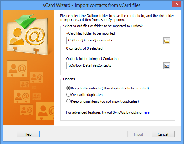 Import vCard to Microsoft Outlook Contacts