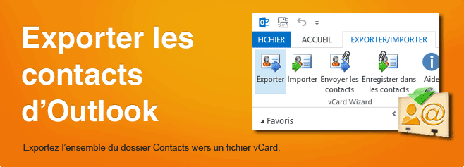 Exporter les contacts d'Outlook, iCloud, Google. 
