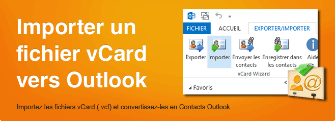 Importer un fichier vCard vers Outlook