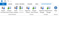 vCard Wizard Contacts Converter menu on Outlook  toolbar