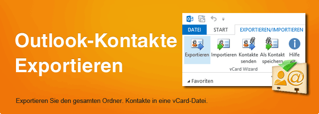 Exportieren Sie den gesamten Ordner Kontakte in eine vCard-Datei