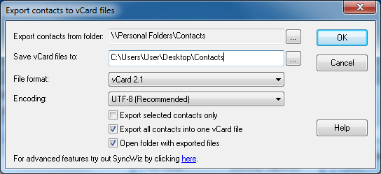 vCard Wizard Contacts Converter for Microsoft Outlook
