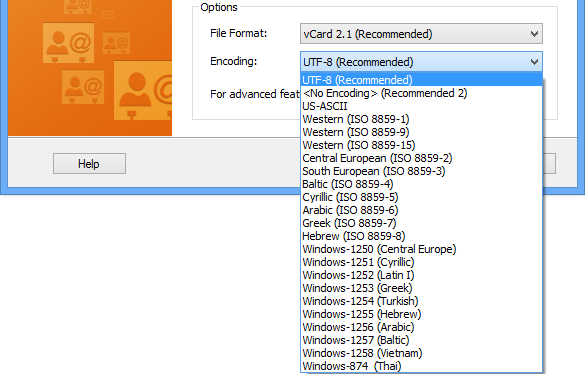 vCard converter will support standard and custom vCard file specifications